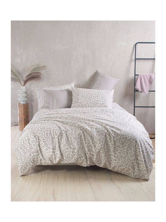 Rythmos Nala Super-Double Bed Sheet Set With 2 Pillowcases Fitted 160x260+25cm Beige 4 Pieces