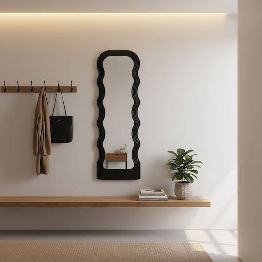 Wall Mirror Spejo Inart Black Pp 50x2.8x147.5cm 50x2x147