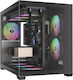 Gamdias AURA GC10M v2 Gaming Mikro-Turm Computergehäuse mit Seitenfenster und ARGB-Beleuchtung Schwarz