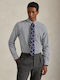 Long-sleeved Cotton Shirt Striped Blue