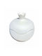 JK Home Decoration Jk Home Décor Pomegranate Opening Ceramic White Matte 13cm