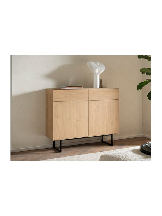 Sideboard Bentesa 102 made of Wood & Metal with Drawers Oak 40x40x115cm