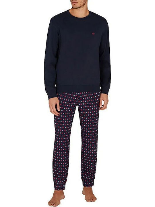 Emporio Armani Men's Winter Pajamas Set Armani Blue