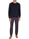Emporio Armani Men's Winter Pajamas Set Armani Blue