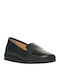 Leder Damen Mokassins in Schwarz Farbe
