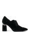 Leder Damen Stiefeletten Schwarz