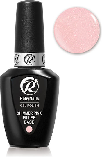 Roby Nails Хибриден Лак за Нокти Shimmer Pink с Glitter 8мл 1бр