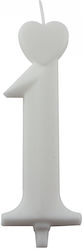 White Number 1 Birthday Candles 10 Pieces Lumea