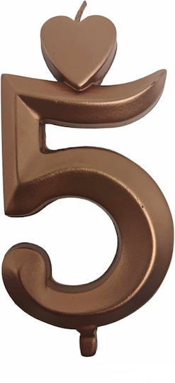 Lumanări Mari de Tort Bronz Număr 5 4 Bucăți Lumea