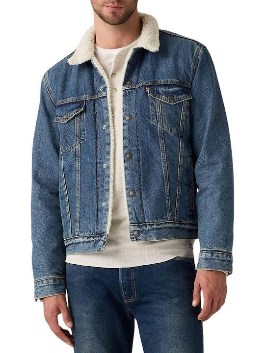 Levi's Type 3 Sherpa Trucker Geacă Med Indigo/W...