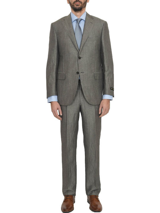 CC Collection Corneliani Καλοκαιρινό Ανδρικό Κοστούμι Γκρι