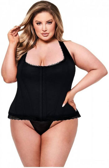 Sexy Black Corset Lace Details Baci Lingerie Bustier Lace Details Queen Size Black