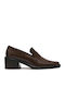 Leather Brown Medium Heels