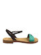 Women's Flat Sandals in Turquoise Color