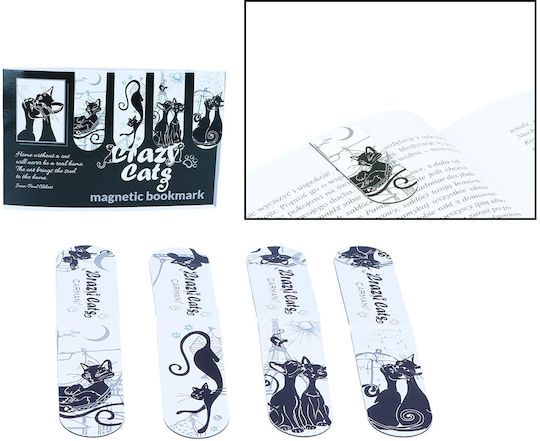 Set 4 Magnetic Bookmarks Cat World Carmani