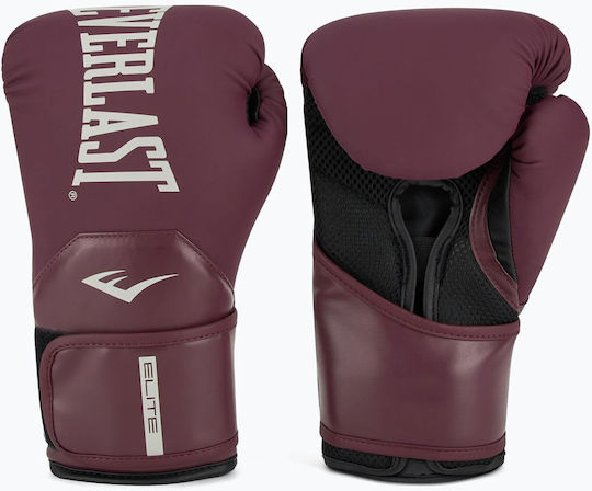 Everlast Elite 2 Boxing Gloves made of Synthetic Leather for Match Purple