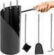 Kaminer Fireplace Tool Set with Bucket Gray