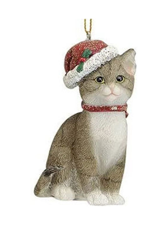 Hängendes Katze Ornament Polyresin Mehrfarbig 6x9cm