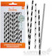 Black White Paper Straws Sticks 80 Pcs Decora