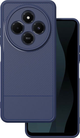TelForceOne Simple Carbon Umschlag Rückseite Silikon 1.5mm Blau (Redmi 14C / Poco C75)