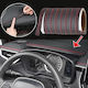 Decorative Strip Vehicle Interior 2m Long Made Faux Leather Black Color With Red Stitching