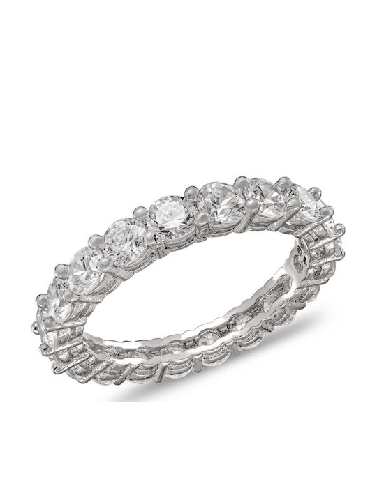Kiriakos Gofas Ring with Zircon made of Silver