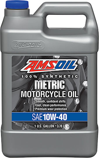 Amsoil 100% Synthetic Motorcycle Oil for Four-Stroke Engines 10W-40 3.78lt