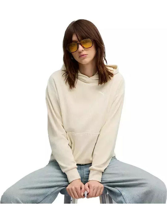 Crew Neck Puma Velvet Sweater Puma Ess Elevated Women's Sweatshirt Velvet  Hooded Alpine Snow 688107-87