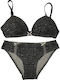 Jadea Spitzen Unterwäsche-Set für Damen BH mit Schlupf Black