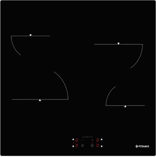 Pyramis PHC62430FMB Κεραμική Εστία Αυτόνομη με Λειτουργία Κλειδώματος 58x51εκ.