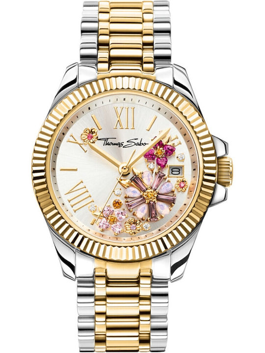 Thomas Sabo Γυναικείο Ρολόι 33mm Μπαταρίας με Χρυσό Ατσάλινο Μπρασελέ