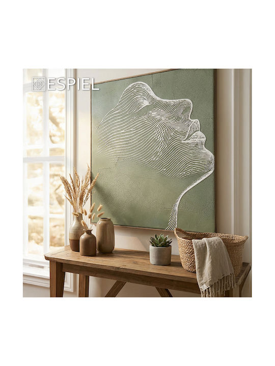 Espiel Canvas Painting Green Pvc Mdf 60x60x3cm Code Fal416