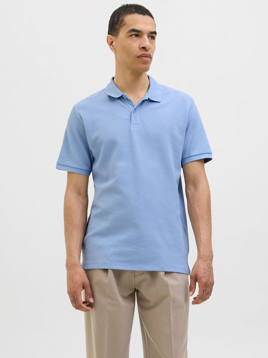 Jack & Jones Polo Μπλούζα Κοντομάνικη Chambray ...