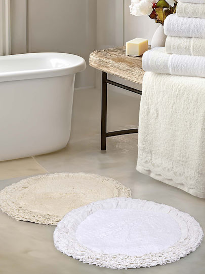 Nima Badematte Baumwolle Rund Eden 35916 White 60x60cm