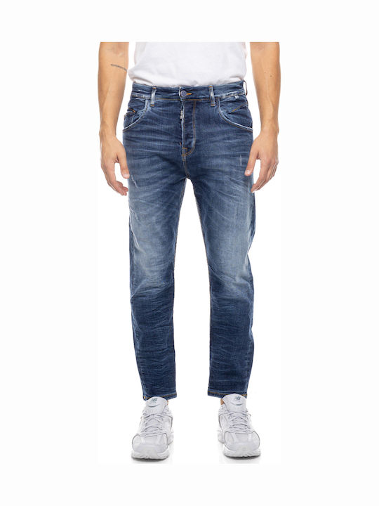 Monaco Pantaloni Jeans pentru Bărbați Cropped Elastic Blue