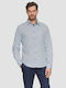 Long-sleeved Cotton Shirt Polka Dot Light Blue