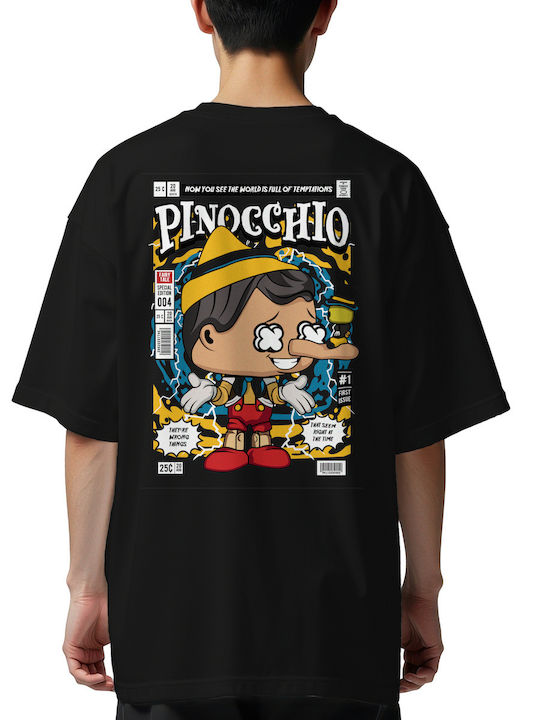 Oversized T-shirt Pinnochio Pop Culture Black