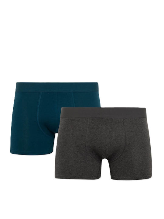 Ανδρικά Μποξεράκια Πετρόλ-ανθρακί 2Pack
