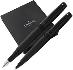 Sheaffer 300 Matt Black Bt Set Ballpoint X Fountain Pen F Fine