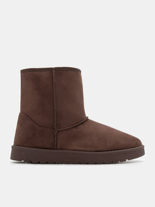 Luigi Women's Ankle Boots with Fur Brown