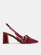 Pumps mit Riemchen Burgundisch