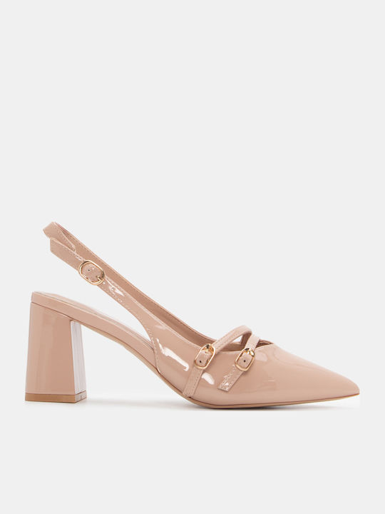 Luigi Pumps mit Riemchen Rosa