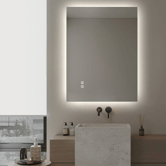 Zambelis Lights 25391 Ορθογώνιος Led Αφής από Μέταλλο 60x80cm Λευκός