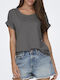 Damen Bluse Kurzärmelig Plum, Dark Slate Grey