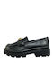 Girls Leather Moccasins Black