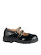 Kids Leather Ballerinas with Adjustable Metal Clasp Black