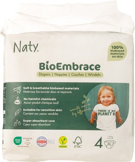 Naty Tape Diapers BioEmbrace No 4 for 7-18kg 26 Pieces
