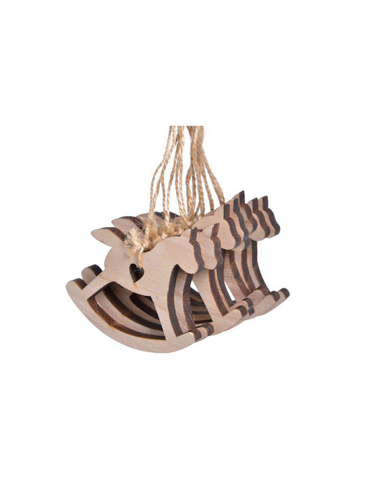 Hängendes Ornament Ηorse Hölzern 8cm Set 8Stück