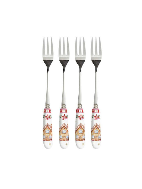 Easylife Set Christmas Table Decorations Porcelain Multicolour 4pcs