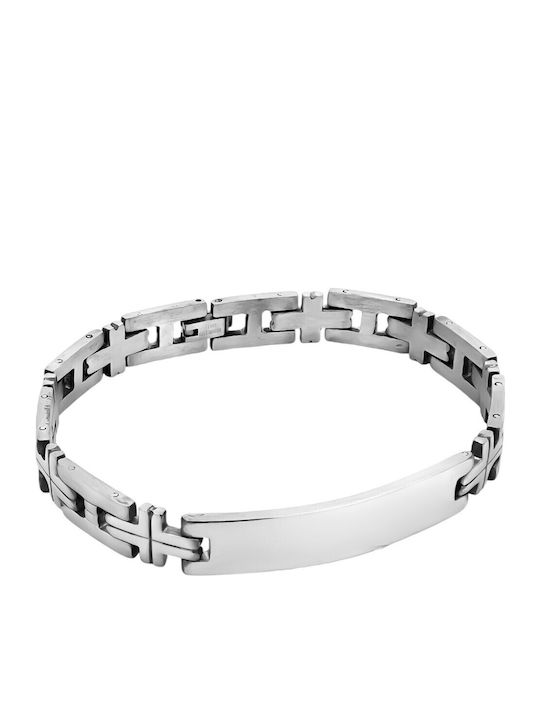 Kalliopi Silver Men's Steel Identity Bracelet